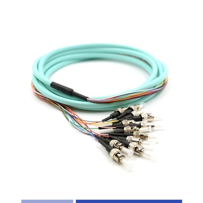 خرید 12 رشته فیبر نوری Pigtail ST UPC OM3 Multimode فیبر فیبر Pigtail 50/125 LSZH 3m تولید آنلاین