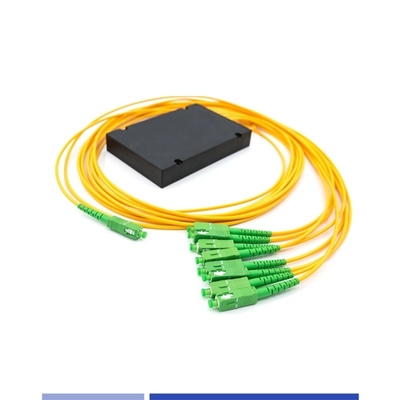 خرید 1x8 فیبر نوری PLC Splitter ABS Box SC/APC تک حالت 2.0mm ضد خوردگی تولید آنلاین