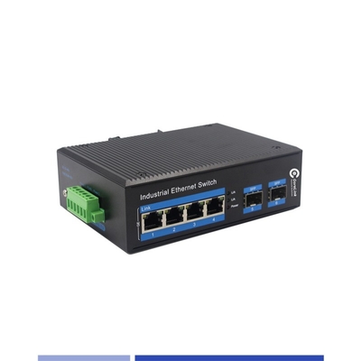 خرید کنورتر رسانه فیبر صنعتی 10/100/1000M 2 SFP با 4 پورت RJ45 Single Mode SMF Duplex 1310nm تولید آنلاین