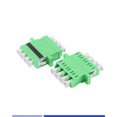 خرید آداپتور فیبر نوری تک حالت LC APC Quad Optical Coupler با فلنج سبز تولید آنلاین