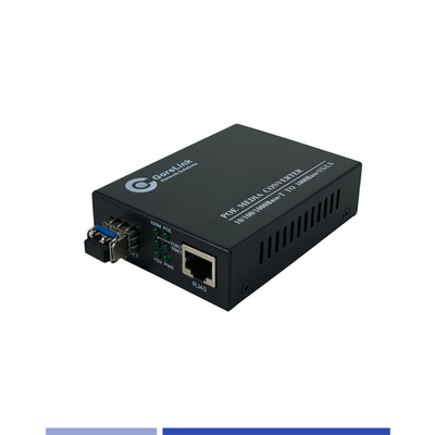 خرید فایبر رسانه کنورتر 10/100/1000Mbps Single Mode SMF 1310nm Dual SFP Slot 20KM تولید آنلاین