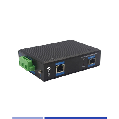 خرید کنورتر رسانه فیبر صنعتی 10/100/1000M 1 SFP با 1 پورت RJ45 Single Mode SMF Duplex 1310nm 20KM تولید آنلاین