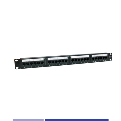 خرید Cat6 غیر محافظ 24 پورت پیچ پانل 1U ریک نصب شده با مدیر کابل تولید آنلاین