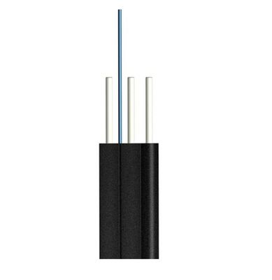 خرید 1 Fiber Outdoor Fiber Optic Drop Cable 9/125 SMF G657A1 LSZH ,FRP messenger 2xFRP strength Member تولید آنلاین