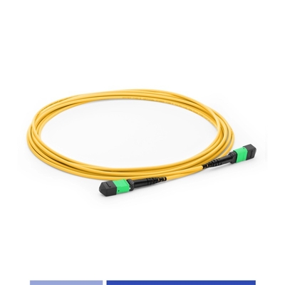 12 هسته MTP® سیم پیچ فیبر نوری زنانه تک حالت G652D کابل های پیچ فیبر 10m OFNP نوع B