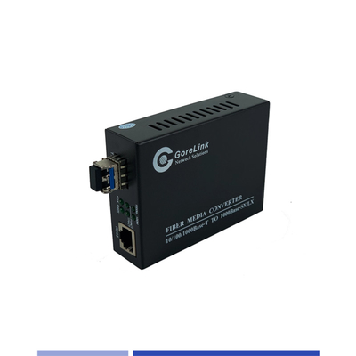 فایبر رسانه کنورتر 10/100/1000Mbps Single Mode SMF 1310nm Dual SFP Slot 40KM
