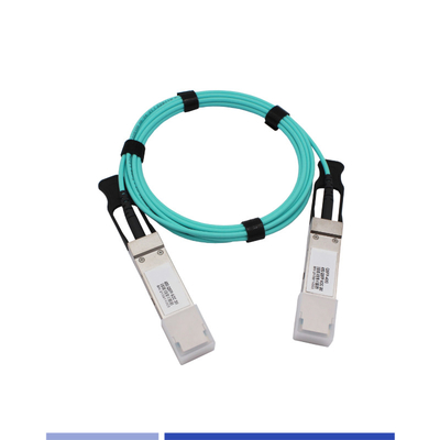 کابل نوری فعال 40G ((AOC) QSFP+ OM3 کابل فعال 1m LSZH Aqua