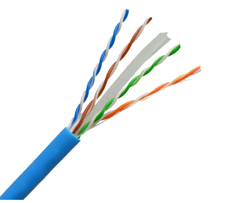 Cat6 23AWG کابل اترنت UTP مس جامد 4 جفت PVC آبی 305Mtr